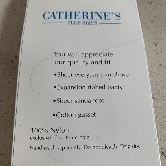 Catherines Day Sheer Hosiery Ribbed Panty Navy Blue Plus Size F (400-450lbs) - Picture 4 of 4